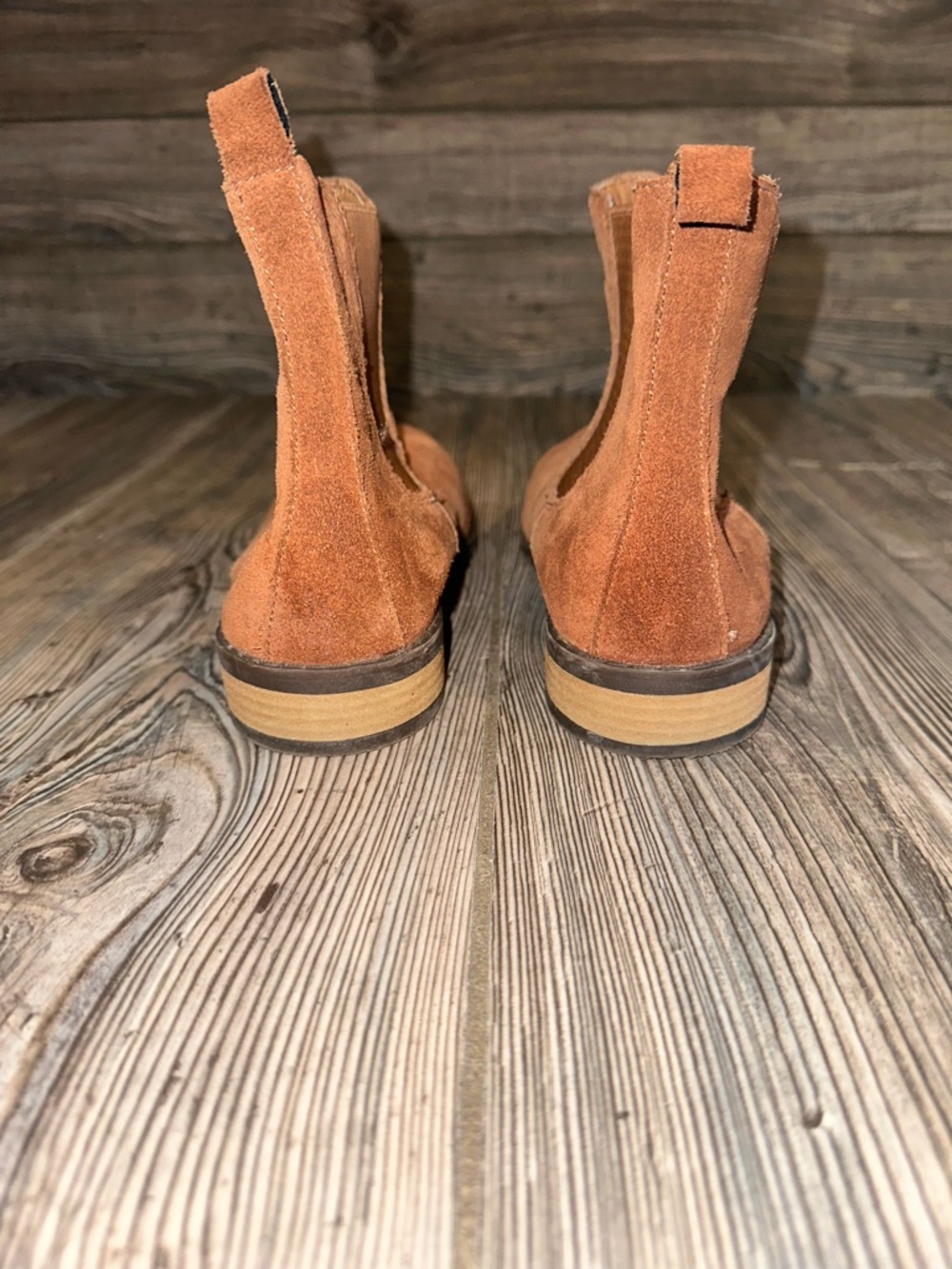 B.o.c. Women Suede Chelsea Ankle Boots in Chestnut Brown Block Heel Size 9 - Picture 3 of 5